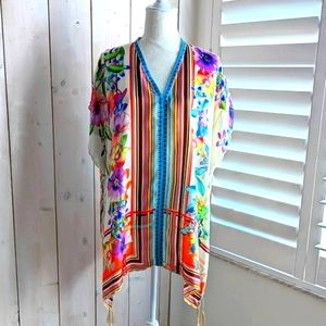 Johnny Was Silk Stellar Poncho